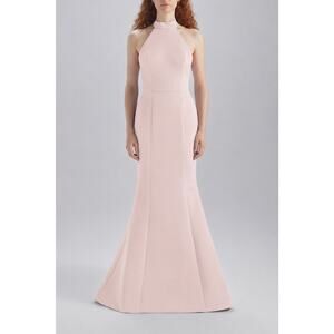 Amsale Austin Halter Gown Ballet Pink Sz 10 Bridesmaid Formal Wedding